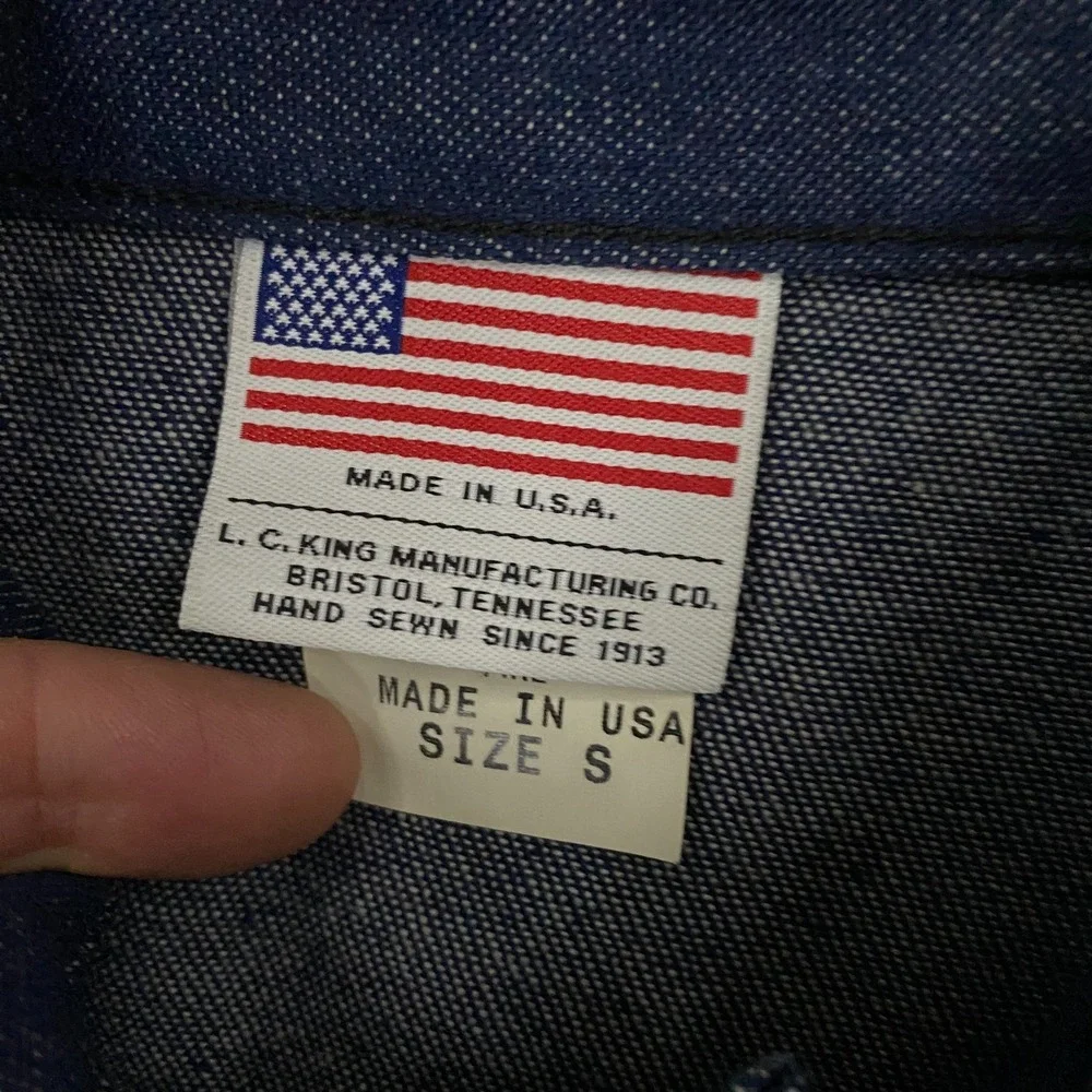 Vintage Pointer Brand Denim Chore Coat Mens Small Blue Barn Jacket Made USA